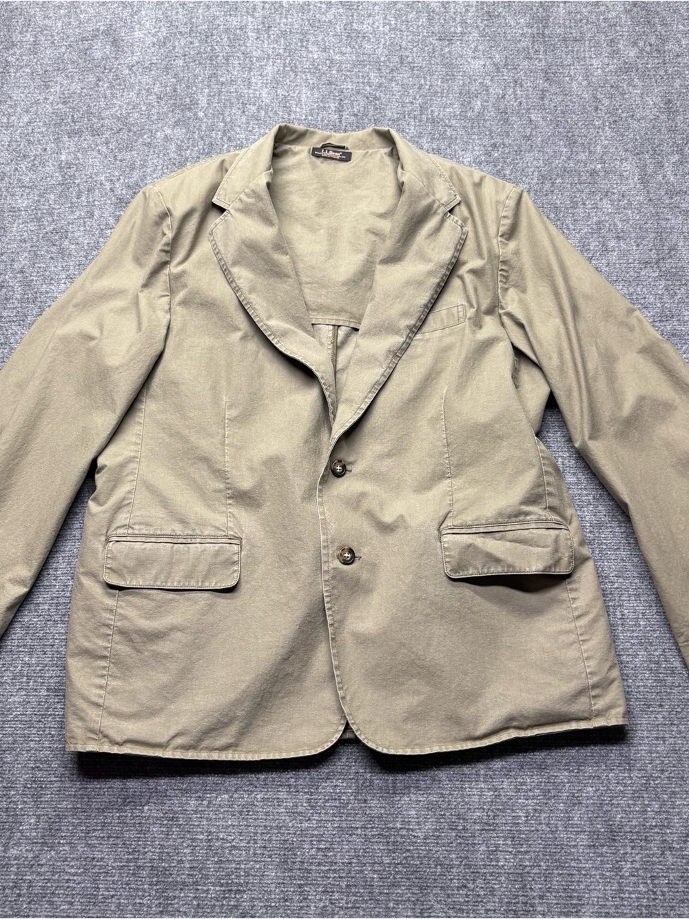 LL Bean Blazer Mens 44 Short Khaki Military Sport Field Coat Jacket OUX14